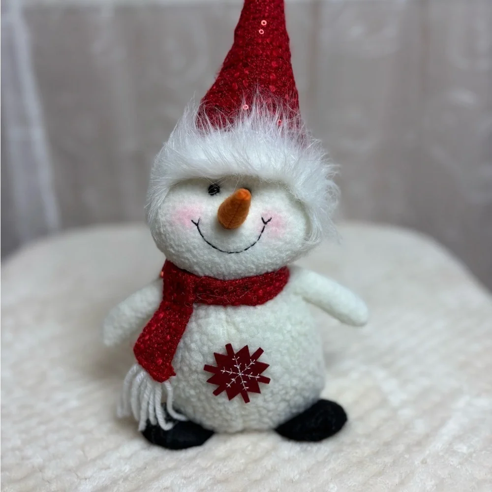Festive Snowman and Gingerbread Doll Christmas! Lot of 2 Plush Pieces